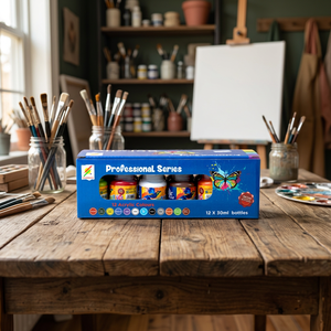 Ensemble de peinture acrylique Colormate Professional Series, 12 couleurs, flacons de 30 ml pour la peinture sur toile, fournitures artistiques - Product Image 1