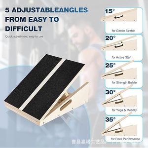 Planche d'étirement en bois réglable sur plusieurs niveaux, surface antidérapante pour la rééducation du tendon d'Achille et du mollet à domicile - Product Image 4