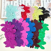 Appliques florales 3D en tissu, multicolores, à coudre, pour vêtements et artisanat DIY, vêtements islamiques - Vente chaude ODM usine