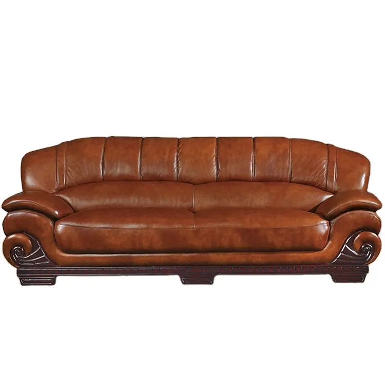 Top Quality Classic Wood Frame Leather Sofa,Classical Design Leather Sofa Furniture