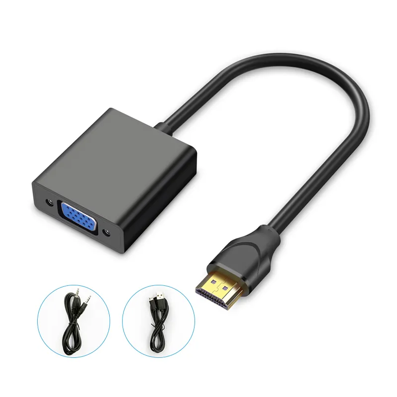 HDMI para VGA Conversor Adaptador com Áudio Banda Fonte de Alimentação adequado para conectar host desktop laptop para monitor de TV projetor