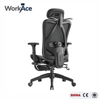 Chaise de bureau réglable avec réglage de la profondeur et de la hauteur de la soutien lombaire, vérin à gaz certifié SGS, pivotante, inclinable, vente en gros, directement de l'usine