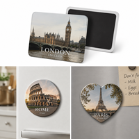 Imán de Refrigerador Metálico Personalizado de Alta Calidad, Recuerdo de Viaje Reutilizable Antioxidante para Exportación a Oriente Medio y Sudeste Asiático