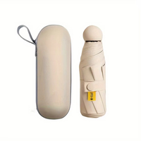 Mini parapluie manuel vintage pour les jours ensoleillés et pluvieux, portable avec revêtement anti-UV et 6 nervures renforcées