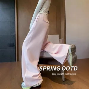 <span class=keywords><strong>Pantalon</strong></span> de survêtement vintage rose taille haute coupe bootcut pour <span class=keywords><strong>femme</strong></span>, décontracté <span class=keywords><strong>et</strong></span> sportif, Printemps Automne 2025 - Product Image 1