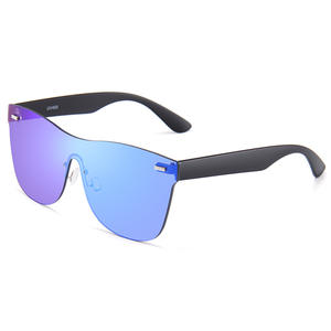 Gafas de Sol Unisex sin Marco, Lentes de PC con Protección UV400, Estilo Clásico Retro Negro para Viajes, Protección Solar, Montura Grande a la Moda - Product Image 4