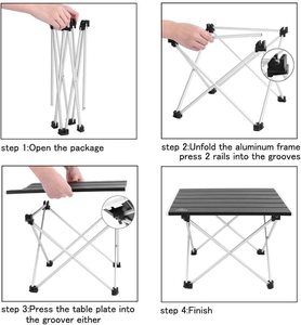 Mesa de Picnic Plegable Portátil Ligera de Aluminio, Enrollable, Ultraligera, para Campamento y Senderismo al Aire Libre - Product Image 4