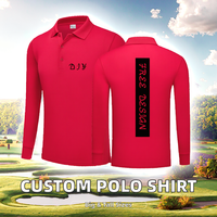 Camiseta de Golf de Manga Larga para Hombre, Estilo Punk, 100% Algodón de Alta Calidad, con Serigrafía, Logotipo Personalizado, Tallas Grandes
