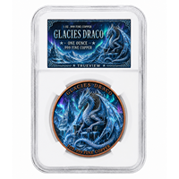 Pièce commémorative Dragon de Glace en Cuivre Fin .999 de 1 oz, Édition Dragon, Capsule Infinie, Affichage Double Face