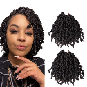 Dropshipping 10 pulgadas pretorcido primavera Curl Twist corto Crochet sintético trenzado extensiones de cabello <span class=keywords><strong>Bomo</strong></span> Twists cabello para Afro - Product Image 1