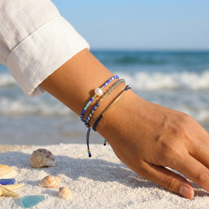 Go2boho Ensemble de bracelet en <span class=keywords><strong>lapis</strong></span>-<span class=keywords><strong>lazuli</strong></span> avec carte de vœux, perles de perles, cordon <span class=keywords><strong>bleu</strong></span>, bracelets ajustables, bijoux de mode, cadeaux pour femmes - Product Image 1