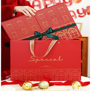 Cao cấp giáng sinh Advent lịch hộp Tow cửa Nến trang sức Hộp quà tặng 12 24 <span class=keywords><strong>25</strong></span> lưới trượt ngăn kéo Advent lịch hộp - Product Image 3