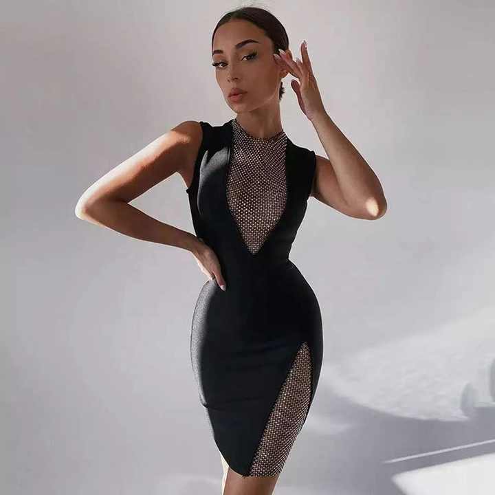 colourful boho dress Elegant Mesh Diamond Mini Sleeveless Bodycon Silver Bridesmaid Dresses-Inexpensive Lenovia Boho Dress Buy now Pants Size:29 L