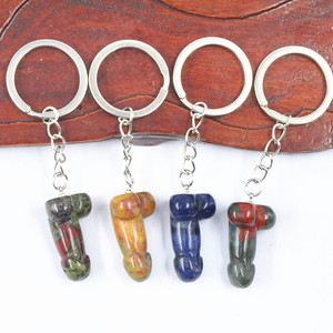 Penis Kristal Sleutelhanger Natuurlijke Obsidiaan Steen <span class=keywords><strong>Dildo</strong></span> Vormige Sleutelhanger Edelsteen Voor Cadeau Kristal Jade Creatieve Grappige Penis Sleutelhanger - Product Image 6