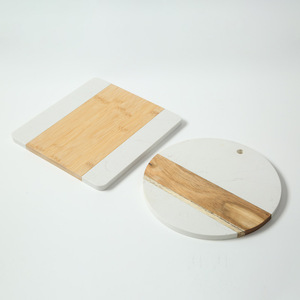 Tabla de cortar de madera maciza redonda de 250 mm de diámetro, tabla de cortar antideslizante para cocina - Product Image 3