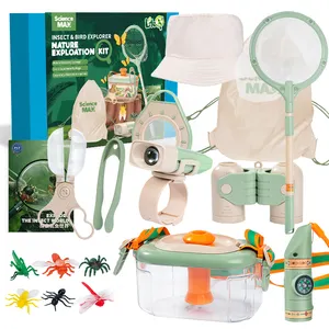 Educacional ao ar livre ciência kit brinquedo cérebro jogo miúdo explorador conjunto pequeno inseto caixa criança caracóis brinquedos bug catcher kit para crianças