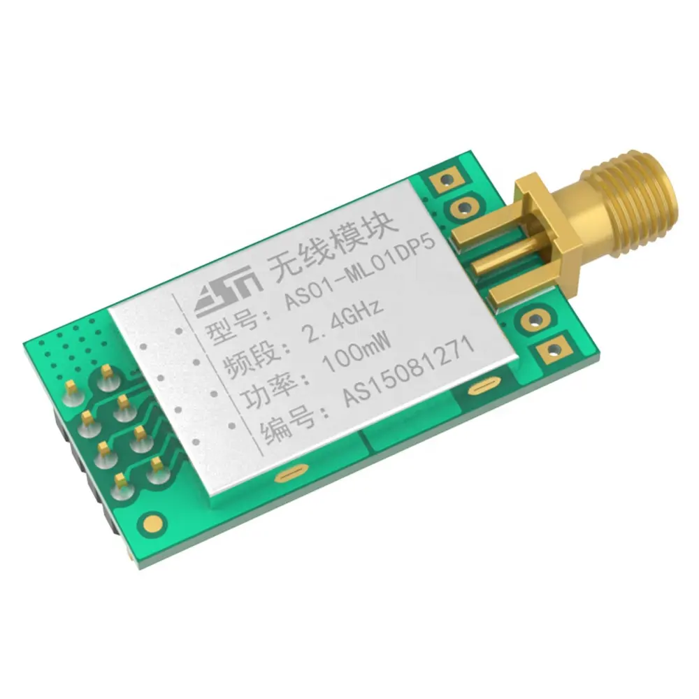 Module émetteur-récepteur sans fil, wi-fi, 2.4 PA LNA, 2km d'autonomie, AS01-ML01DP5 iot, SPI rf