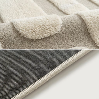 Tapis de luxe 3D gaufré géométrique en peluche, à poils longs ultra doux, grande taille, pour salon, canapé et décoration intérieure