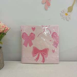 Platos y Vasos Desechables Decorativos con Tema de Lazo Rosa Personalizado para Cumpleaños de Niña, Artículos de Decoración para Fiestas - Product Image 5