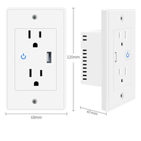 Prise murale intelligente Zigbee WiFi avec port USB, résistante aux manipulations, 2 prises CA, port USB, prise de courant intelligente pour la maison, double tension