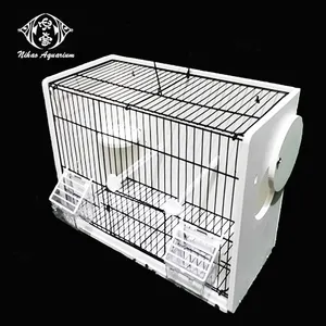 ที่กำหนดเองขายส่งลวดเหล็ก Bird Cage PVC สีขาวพื้นหลังกรงสำหรับการถ่ายภาพนก