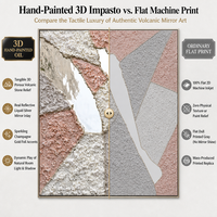 Peinture murale sur toile artisanale en mousse abstraite colorée au design personnalisé, style Art déco, avec cadre en bois pour la décoration de la maison