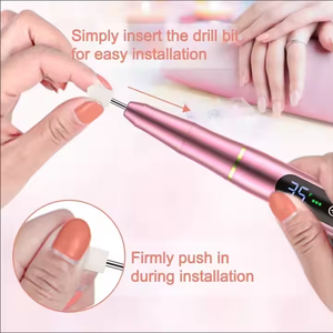 Taladro de uñas eléctrico recargable con logotipo personalizado portátil, velocidad de 35000Rpm, juego de limas acrílicas y de acero profesional para uñas de Gel - Product Image 4