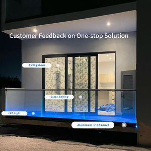 Dẫn kính lan can nhôm U kênh hồ sơ ngoài trời ban công lan can cầu thang sàn kính không khung lục bình - Product Image 4