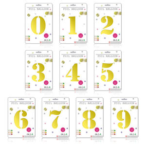Nicro 32 pulgadas Número 0-9 Globo de papel de aluminio Tarjeta individual Embalaje Fiesta de cumpleaños Número Mylar Globos de papel de aluminio - Product Image 3