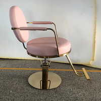 Fauteuil de Barbier Hydraulique Moderne Rose pour Salon de Coiffure Professionnel