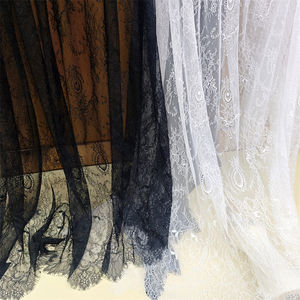 Tessuto in pizzo ciglia per donna, di alta moda, 100% nylon, <span class=keywords><strong>tulle</strong></span> bianco e nero, per abiti da donna e maglietta intima delicata sulla pelle - Product Image 2