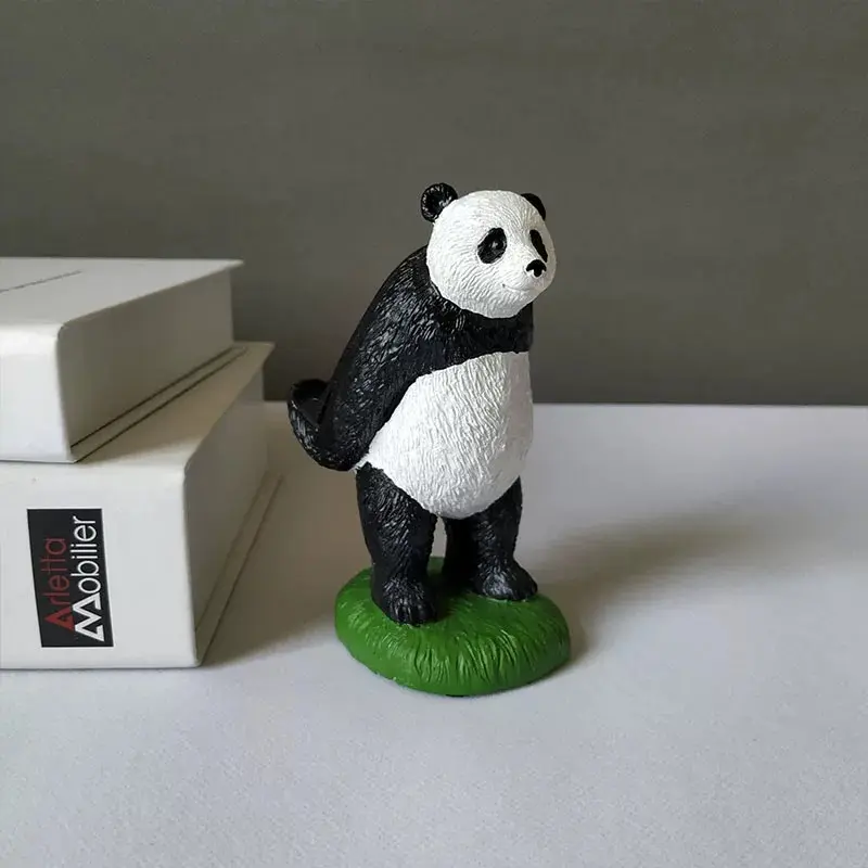 Dudukan Ponsel Cetakan Panda Resin, Dudukan Ponsel Tablet, Pemegang Ponsel Patung Panda, Kustom Pemegang Telepon Kamar Mandi