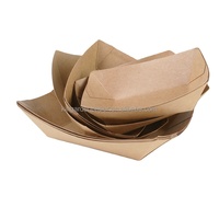 Barquettes jetables en papier pour restauration rapide, assiettes en papier pour plats à emporter, conteneurs en papier kraft