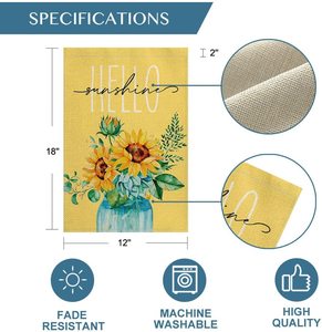 ธงดอกทานตะวันสองด้านสำหรับตกแต่งสนามหญ้าในร่มกลางแจ้ง - Product Image 3