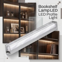 Éclairage de meuble : Lampe de panneau 18 mm, éclairage LED double face haut/bas, profilé aluminium pour vitrine et étagère YB1037-23-1