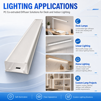 Profil diffuseur LED bicolore co-extrudé pour lampe de bureau, lampe de lecture, éclairage linéaire personnalisé