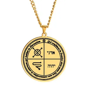 Pantacle of Jupiter To be obeyed by the Spirits of Jupiter Defend and Protect the Mage Himself Talisman Stainless Steel Necklace