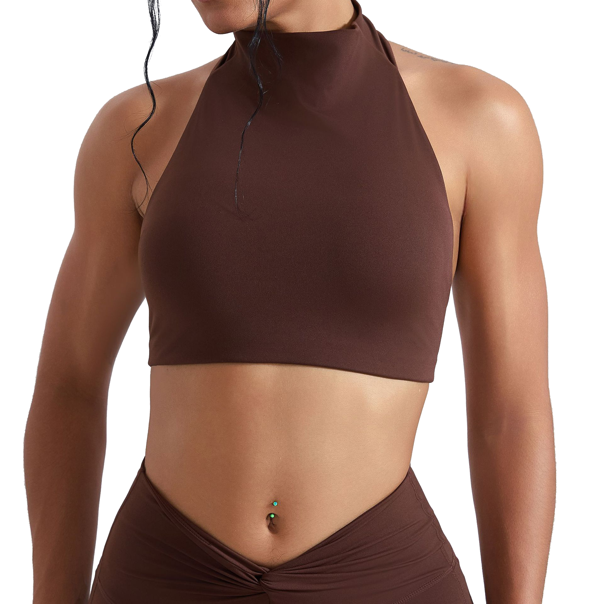 Cross-Border Breathable High Collar Yoga Active High Support Chest Pad Vest Underwear Leisure Fitness Sports Bra Tight