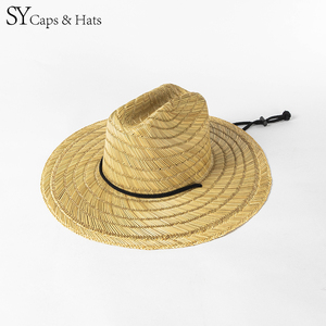 Venta al por mayor verano salvavidas sombrero de paja bajo pesca impresión personalizada América sombrero de playa Surf salvavidas con logotipo sombrero de paja - Product Image 1