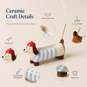 Porte-encens moderne et mignon en céramique pour la maison, support pour encens au bois <span class=keywords><strong>de</strong></span> santal et spirales anti-moustiques - Product Image 6
