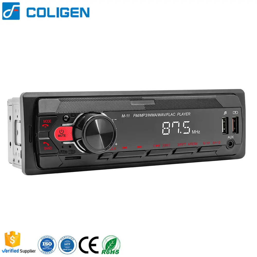 Coligen 1 DIN Car Radios Player Smart App Control BT Audio Music Stereo 7 Colors Car MP3 Player Radio Para Carros