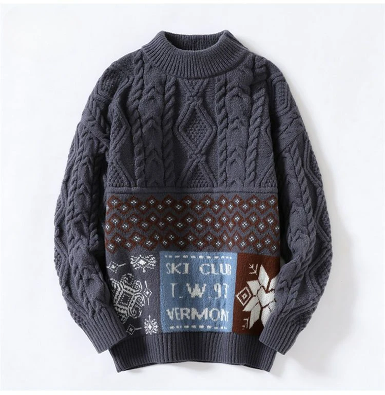 Men s Wool Blended Round Neck