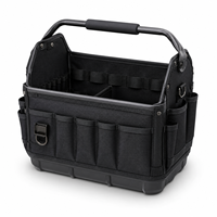 Sac à outils portable BONITA, robuste, à ouverture supérieure, pour électriciens, avec poignée en métal, base moulée, 12+ compartiments, outils professionnels