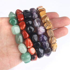 Factory Price Customize Polished Natural Stone Palm Stone <b>Bracelets</b> Women Gemstone Crystal <b>Beads</b> <b>Men</b> Feng Shui - Product Image 3