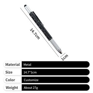Custom 6 in <b>1</b> Pen Shape Multi Tool Pen Pro <b>for</b> Men <b>Gifts</b> with Ruler Level in Stock - Product Image 5
