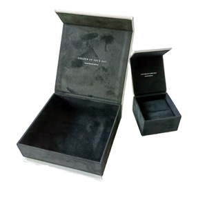 High quality Eco-friendly canvas fabric jewelry box suede velvet jewelry gift box with Logo