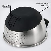 DOPMEP Bol de lavage et passoire en acier inoxydable pour riz, quinoa, fruits, légumes et haricots