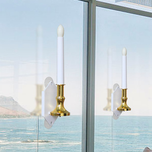 Solar Powered Flameless <b>Candle</b> Lights Wall Mounted <b>Tapered</b> Design Water Resistant Home Decoration Outdoor Indoor Use - Product Image 2