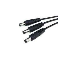 Câble adaptateur répartiteur d'alimentation DC 12V-Câble d'alimentation DC 3 en 1 DC 5521 femelle à mâle