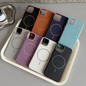 Funda de teléfono negra de carga inalámbrica magnética de cuero PU de lujo para <span class=keywords><strong>iPhone</strong></span> para 17 Pro fundas de teléfono magnéticas de cuero PU de tacto suave - Product Image 4